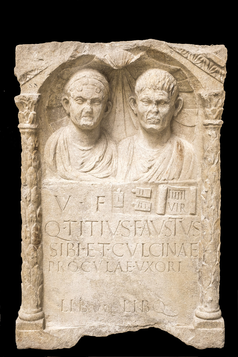 Stele di Fausto e Procula, fine I secolo d.C., Museo Archeologico Nazionale di Aquileia © Gianluca Baronchelli