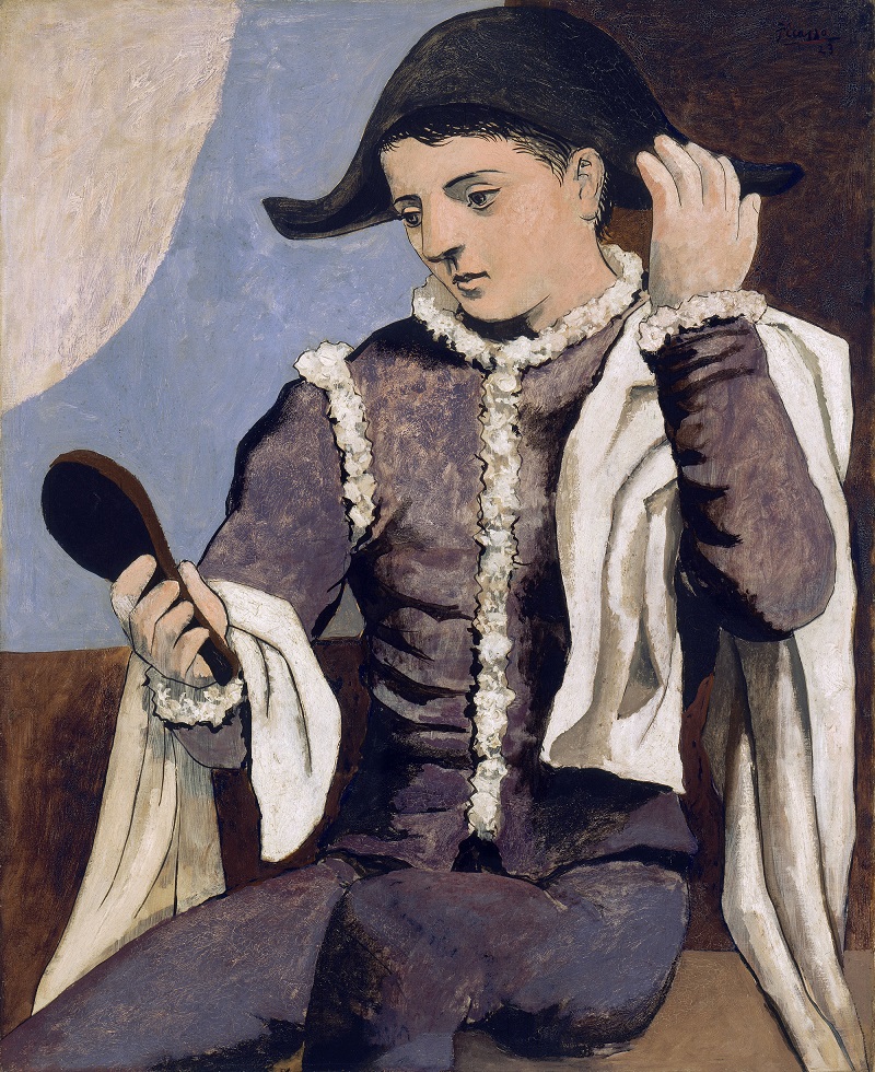 Pablo Picasso Arlequin au miroir [Arlecchino con specchio], 1923 Olio su tela,100 x 81 cm Madrid, Museo Thyssen-Bornemisza © Succession Picasso, by SIAE 2017