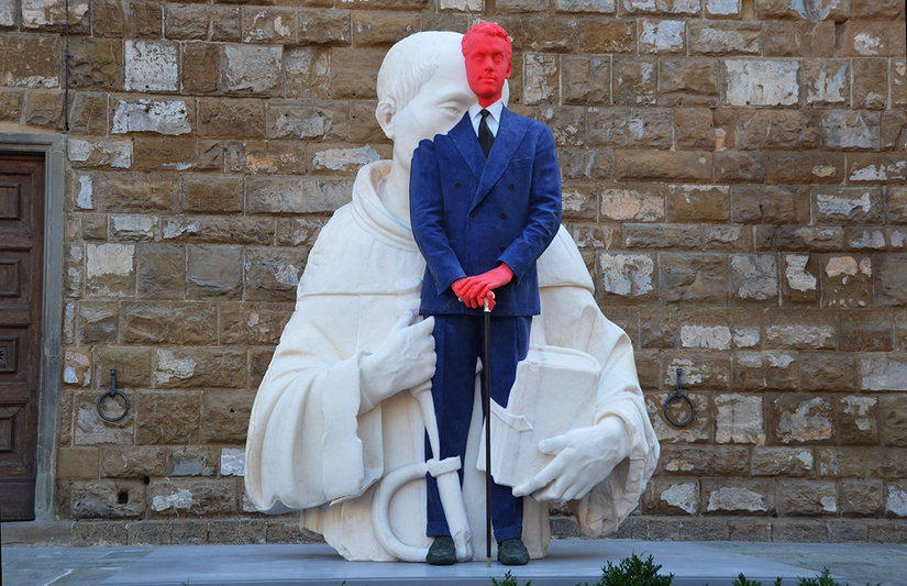 Urs Fischer Firenze Piazza Signoria Biaf Biennale Antiquariato, foto Valentina Silvestrini