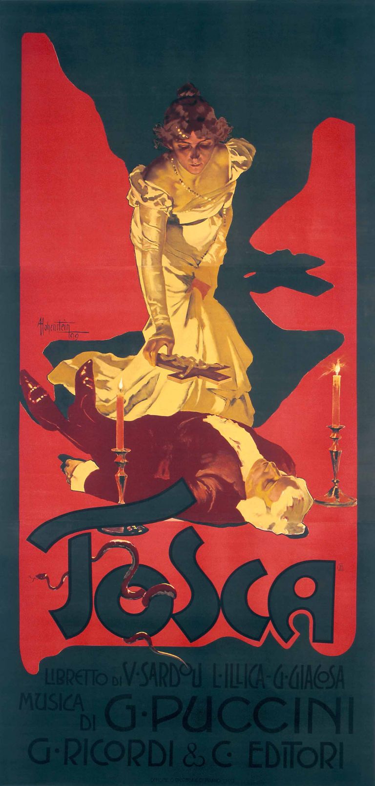 Adolf Hohenstein, Tosca, 1899. Galleria L'Image, Alassio