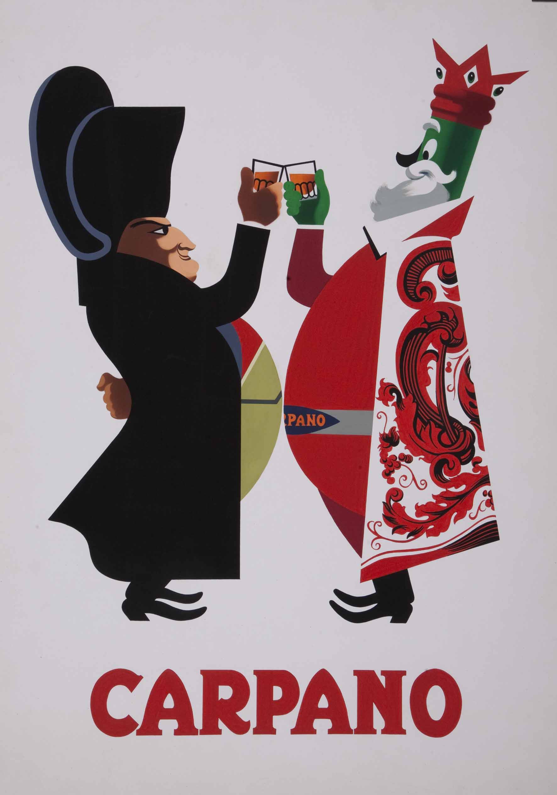 Armando Testa, Carpano, bozzetto per manifesto (serie brindisi Napoleone), 1949. CSAC, Parma