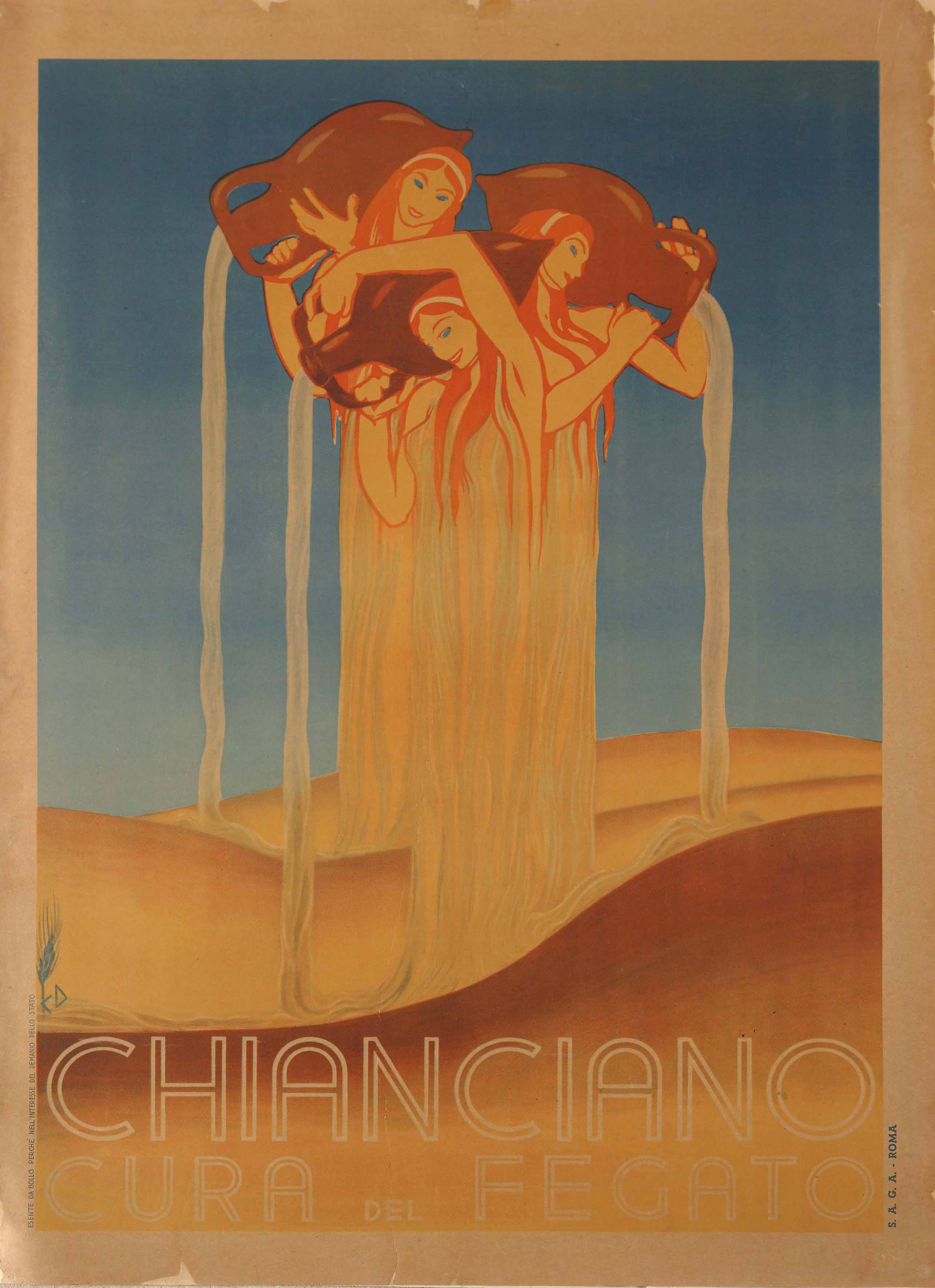 Duilio Cambellotti, Chianciano, manifesto. Galleria del Laocoonte