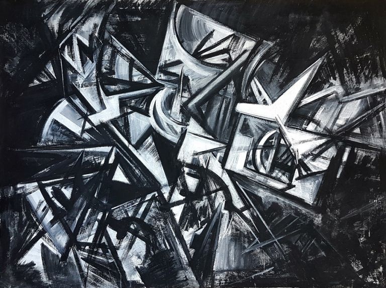 Emilio Vedova, Visione contemporanea, olio su tela, 130 x 170 cm (1954)