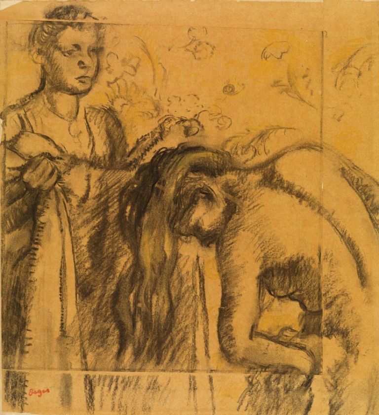 Hilaire-Germain-Edgar-Degas-After-the-Bath-about-1890-5-Charcoal-and-pastel-on-paper-The-Burrell-Collection