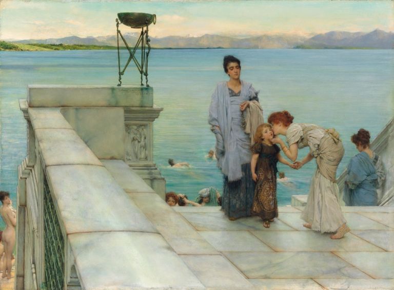 Lawrence Alma-Tadema, Un bacio, 1891. Collezione privata. Courtesy Martin Beisly e Leighton House Museum, Londra