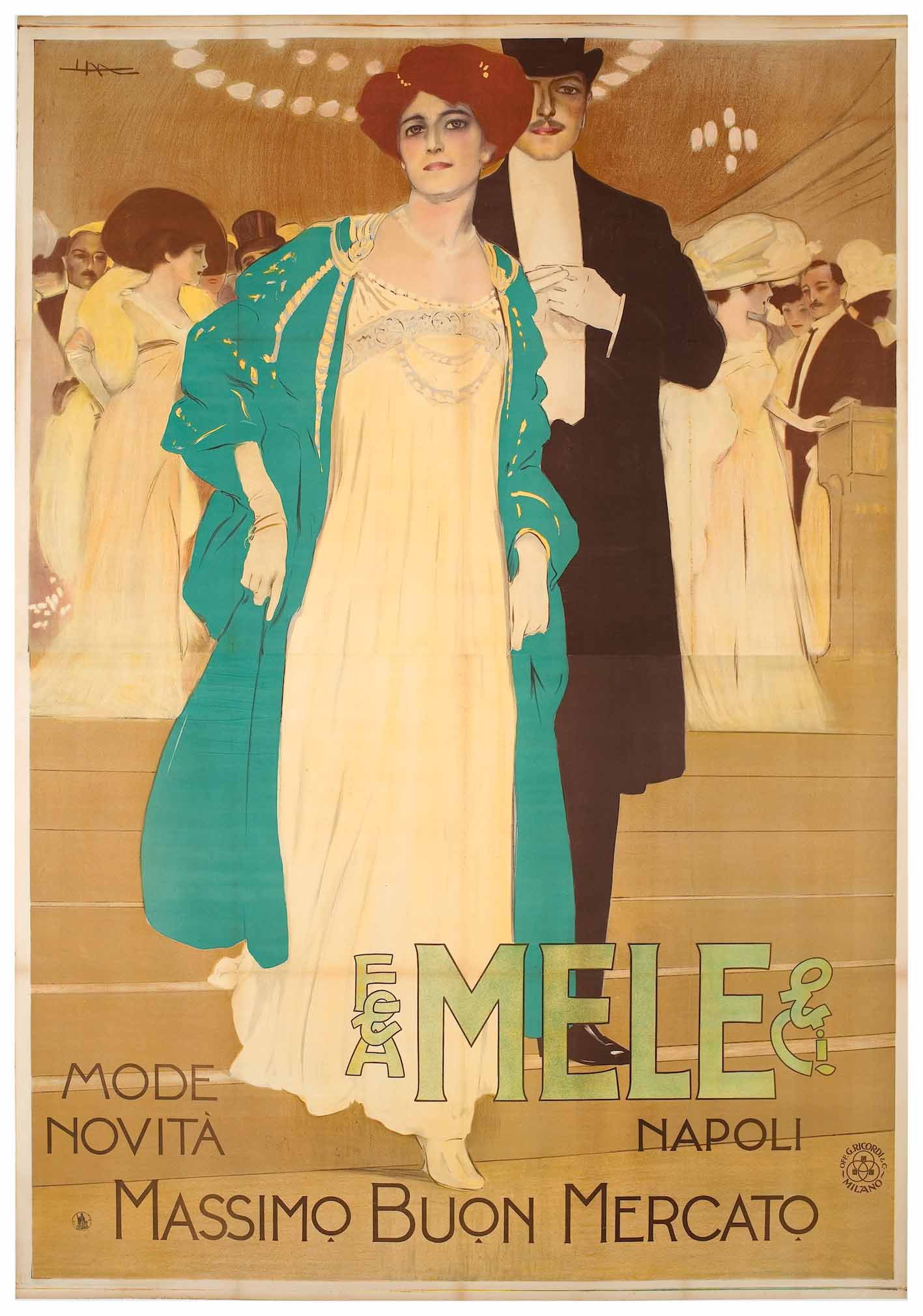 Leopoldo Metlicovitz, Mele Mode novità, 1909. Galleria L'Image, Alassio