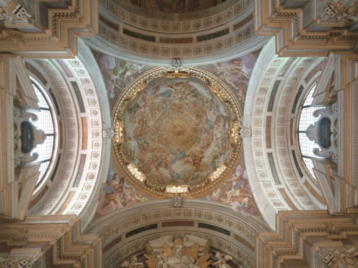 Luca Giordano e aiuti, Sant’Andrea Corsini accolto nella gloria celeste e quattro Figure allegoriche, 1682, Firenze, affreschi della cappella Corsini