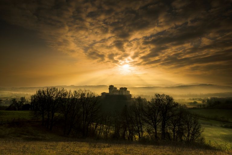Luci al tramonto, Castello di Torrechiara, Langhirano, Ph. Lara Zanarini