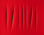 Lucio Fontana Concetto spaziale. Attese olio su tela 70 x 90 cm. Collezione privata In arrivo una grande mostra sul collezionismo bresciano. Con opere di Picasso, de Chirico e Burri