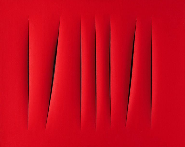 Lucio Fontana Concetto spaziale. Attese olio su tela 70 x 90 cm. Collezione privata In arrivo una grande mostra sul collezionismo bresciano. Con opere di Picasso, de Chirico e Burri