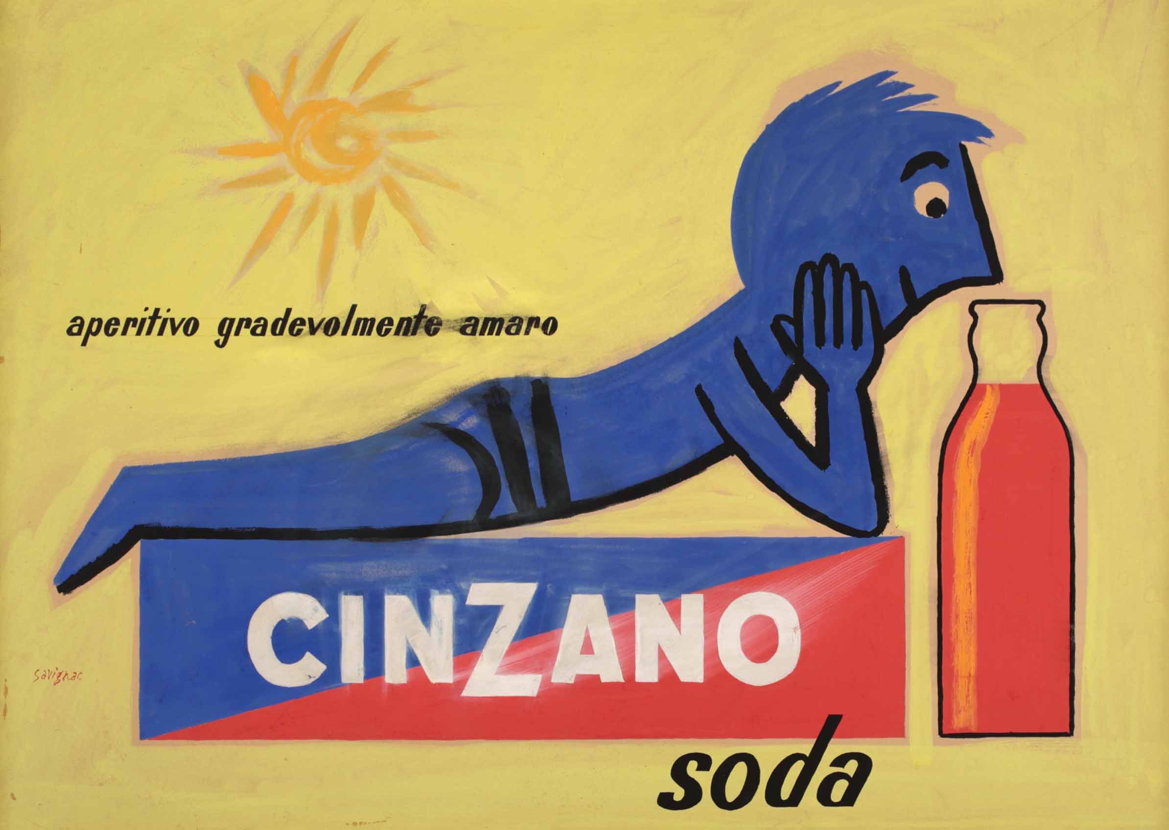 Raymond Savignac, Cinzano Soda. Galleria del Laocoonte