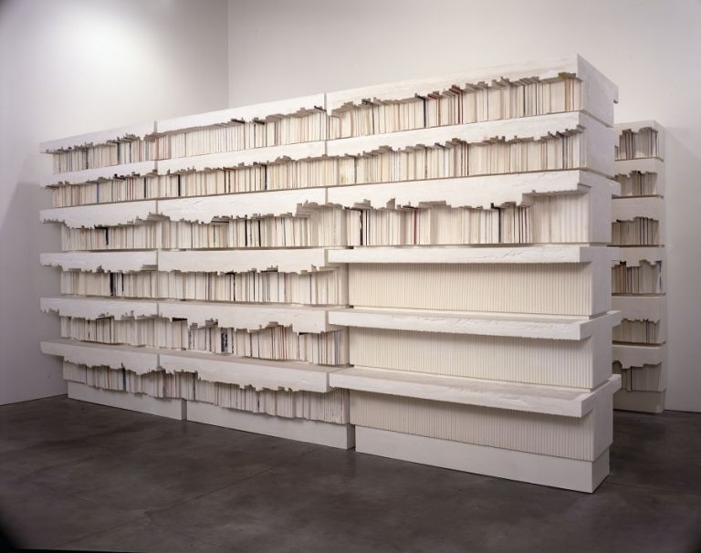 Rachel Whiteread, Untitled (Book Corridors) 1997-8 Plaster and steel 2220 x 4270 x 5230 mm Kunstsammlung Nordrhein-Westfalen, Düsseldorf, Photograph courtesy of the artist © Rachel Whiteread