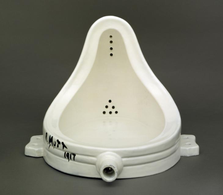 Marcel Duchamp, Fountain, 1917 (replica 1964). Porcelain. Tate, London: Purchased with assistance from the Friends of the Tate Gallery 1999 Photo © Tate, London, 2016 / © Succession Marcel Duchamp/ADAGP, Paris and DACS, London 2016.