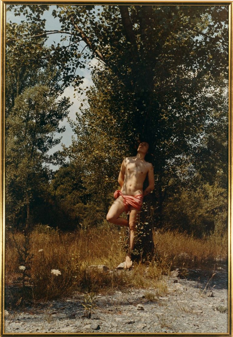 Luigi Ontani San Sebastiano, d’après Guido Reni 1970 fotografia acquerellata 100 x 70 cm Collezione Fabio Sargentini, Roma