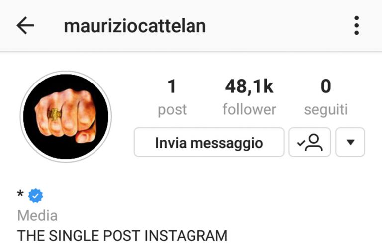 Arte contemporanea e Instagram. Maurizio Cattelan