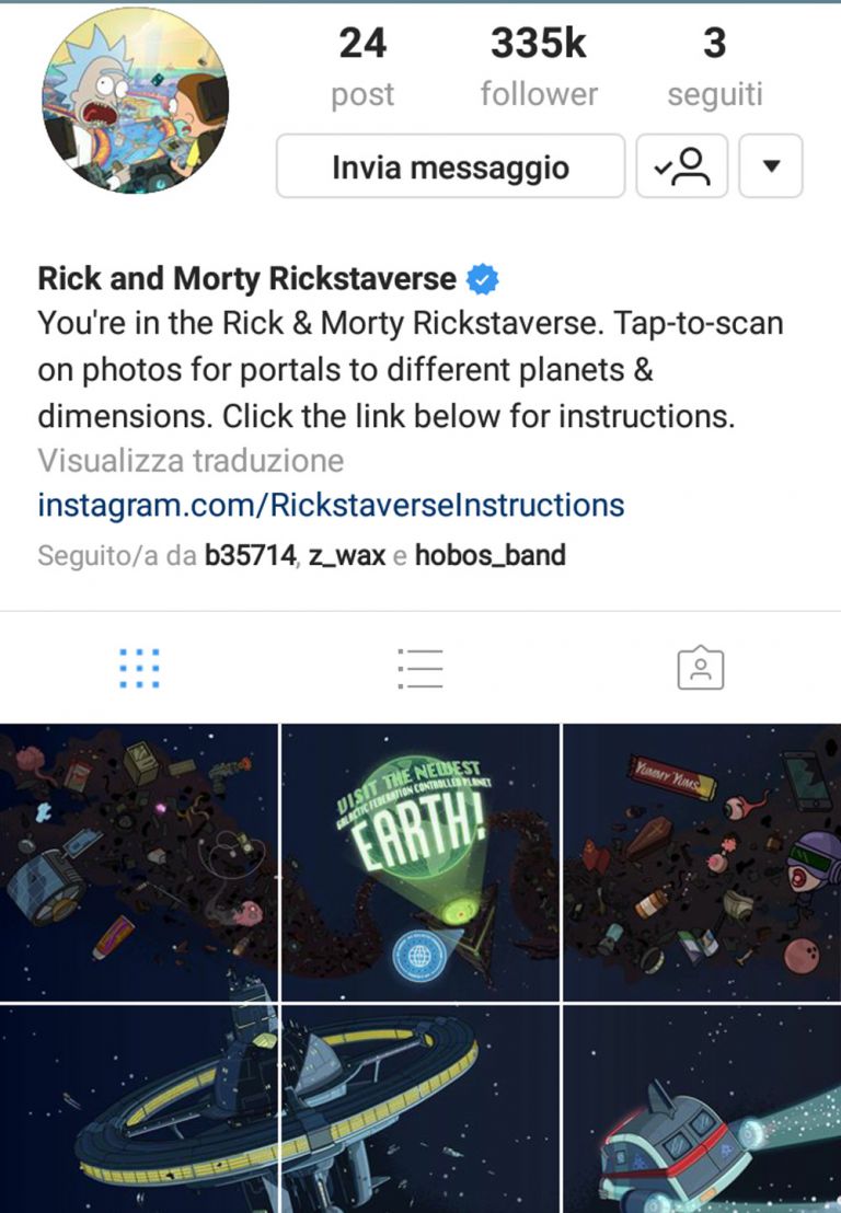 Arte contemporanea e Instagram. Rickand Morty