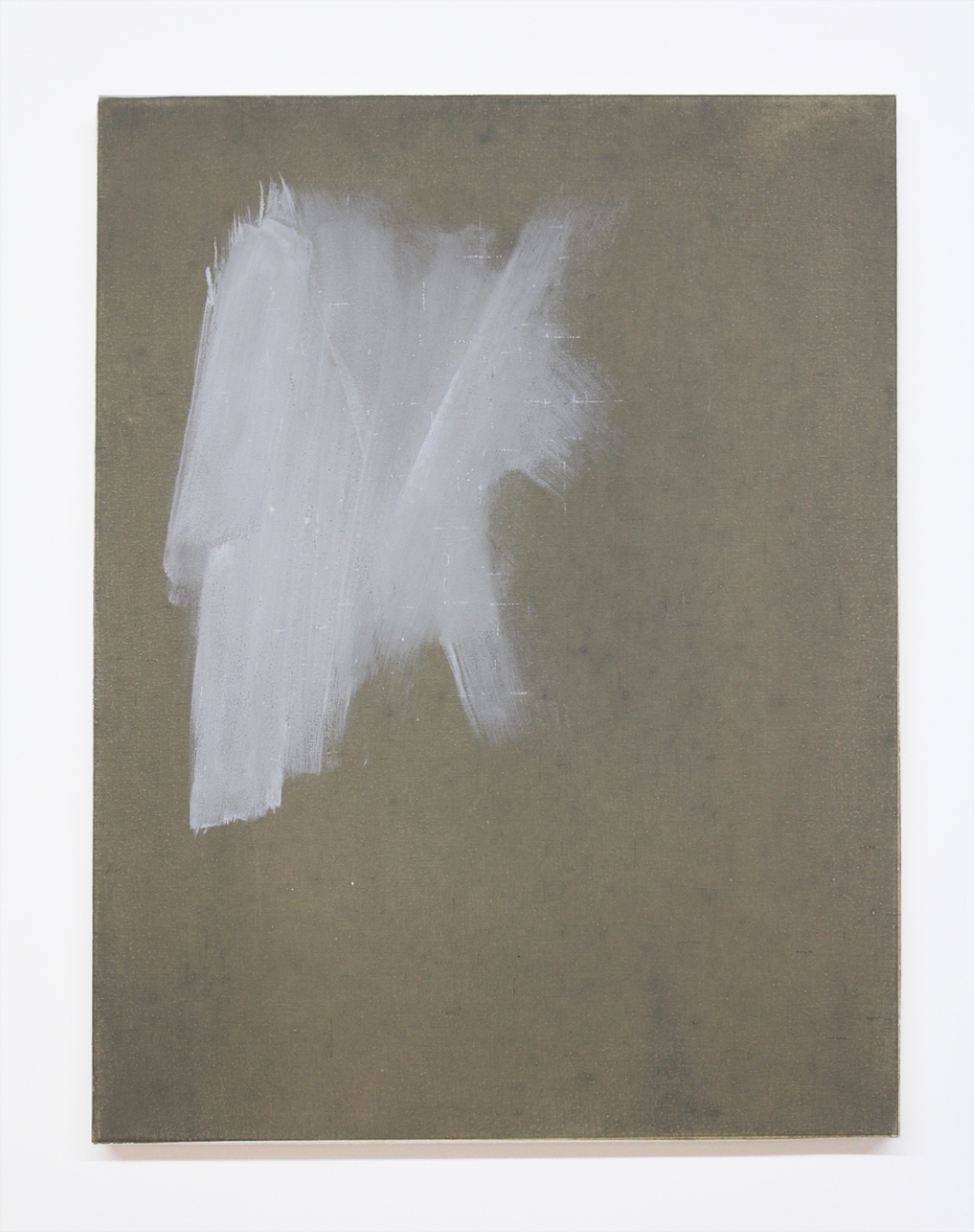 Eugenia Vanni, Ritratto di imprimitura bianca su tela di lino, 2017