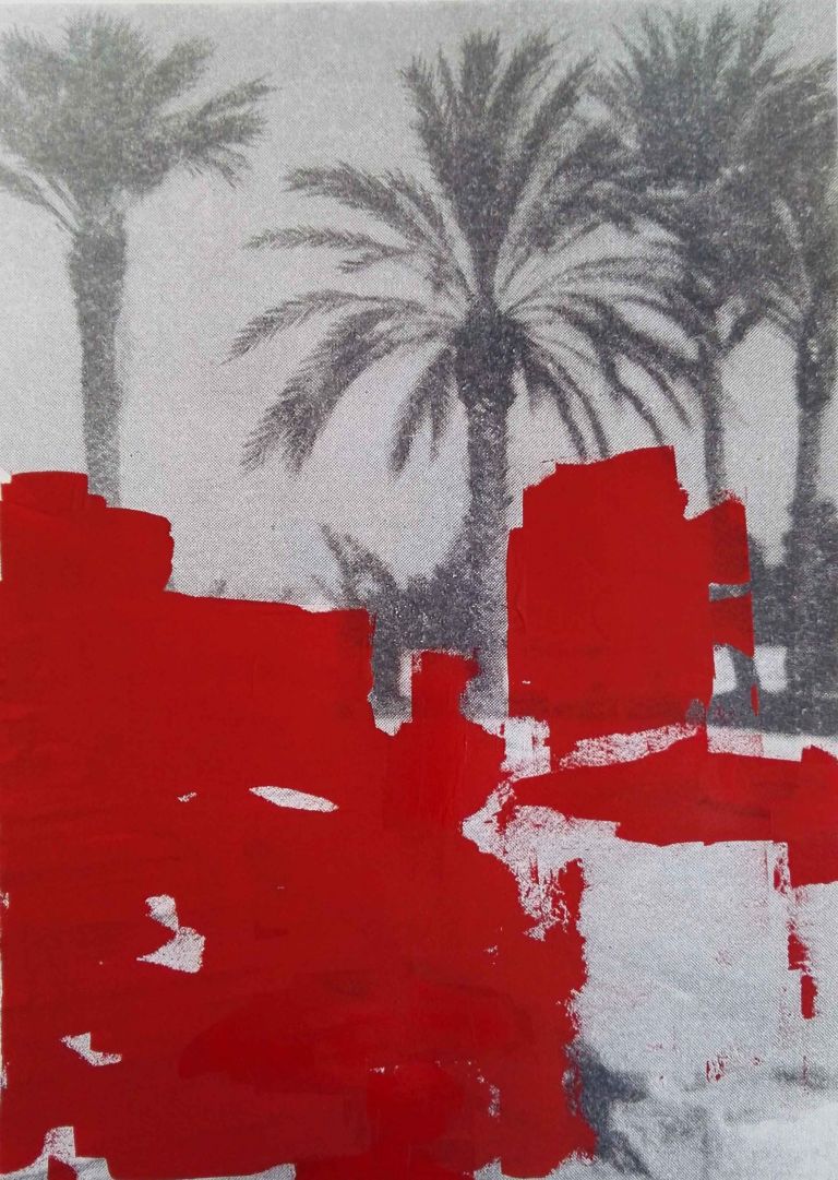 Giuseppe De Mattia, Cancellatura rosso scarlatto (le palme di Luca), Bologna, 2016-17