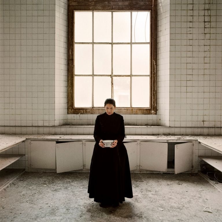 Marina Abramović, The Kitchen V, Carrying the Milk, from the series The Kitchen, Homage to Saint Therese. Video installation, color 2009 ©Marina Abramović