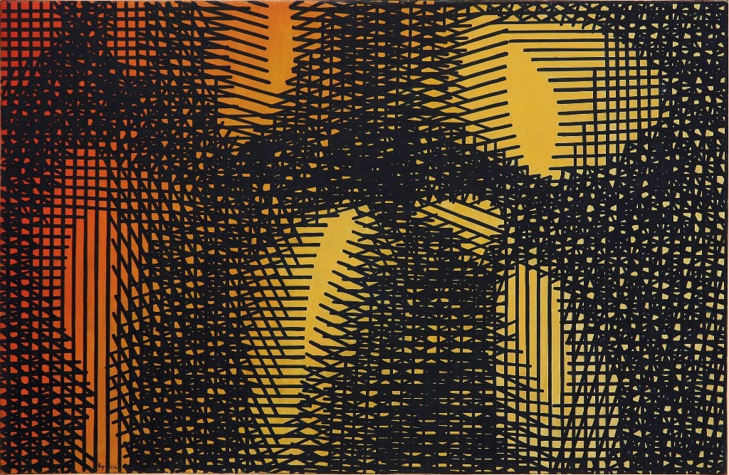 Mario Nigro, Tempo e spazio tensioni reticolari simultaneità di elementi in lotta, 1954. Milano, A arte Invernizzi