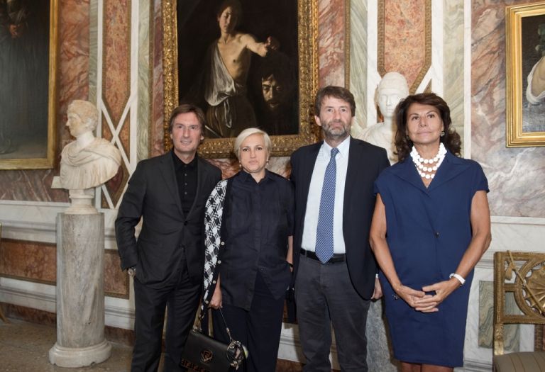 da sinistra, Pietro Beccari, Silvia Venturini Fendi, Dario Franceschini, Anna Coliva