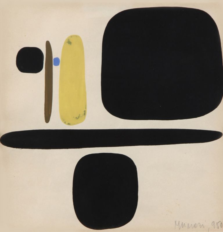 Bruno Munari, Composizione, 1950, tempera su carta, cm 17 x 17