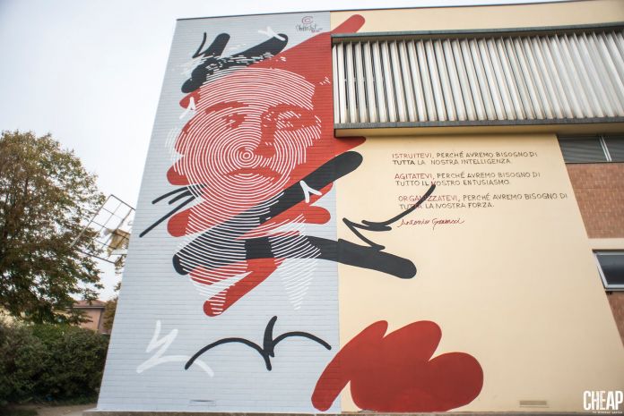 Chekos, il murale dedicato ad Antonio Gramsci
