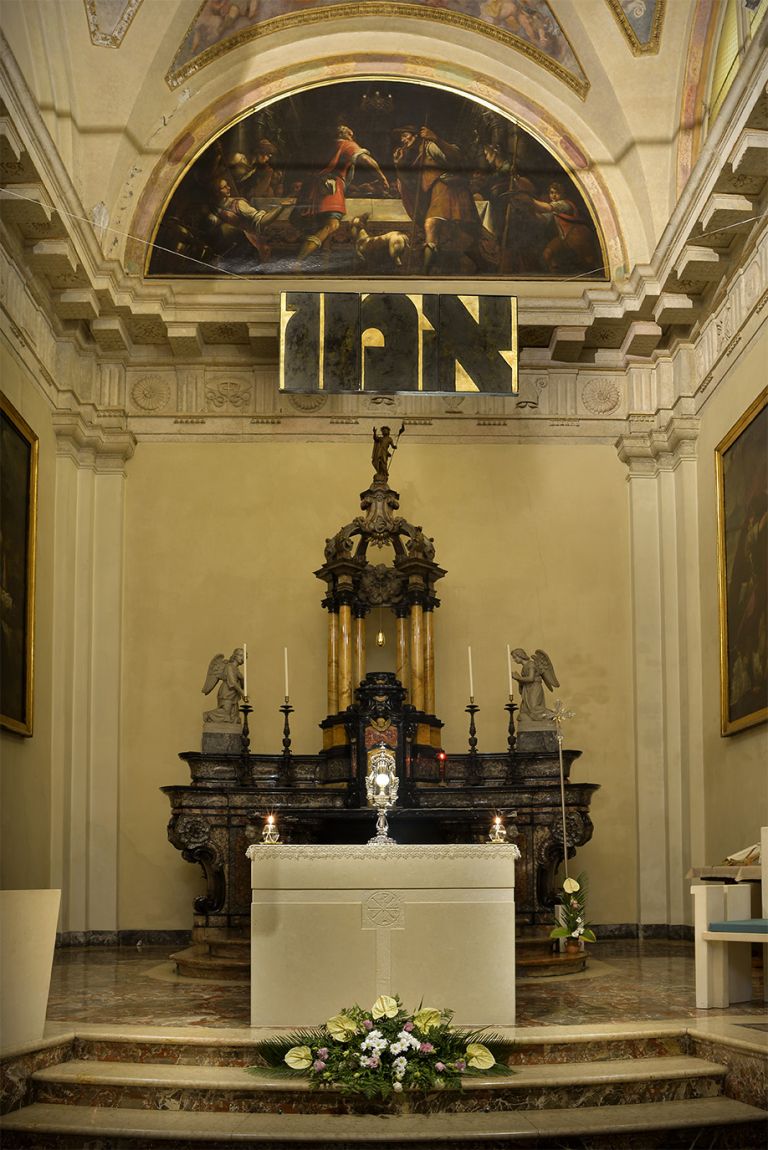 Ferruccio Ascari, Amen; Logos. Chiesa di San Raffaele, Milano, 2017