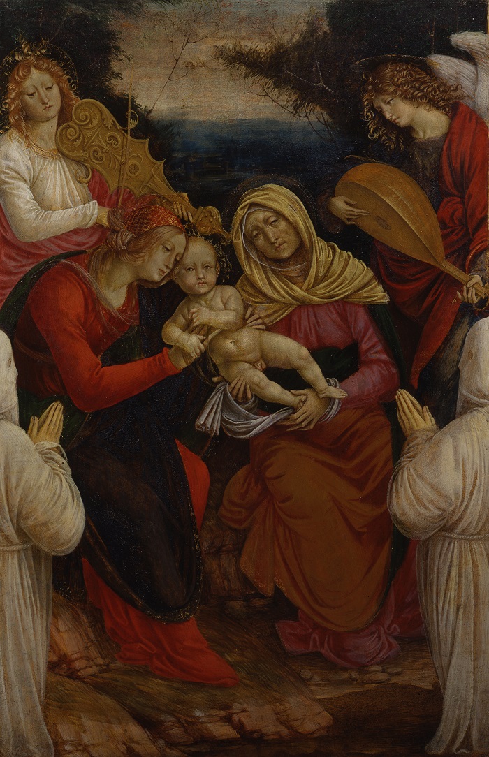 Gaudenzio Ferrari, Madonna con il Bambino, Sant’Anna, angeli musicanti e i donatori tempera su tavola, cm 110x79, 1508 1509. Musei Reali di Torino Galleria Sabauda