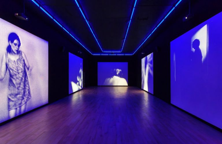 Installation view of Ugo Rondinone's exhibition good evening beautiful blue. Photography by Zachary Balber. Courtesy of the artist and The Bass, Miami Beach