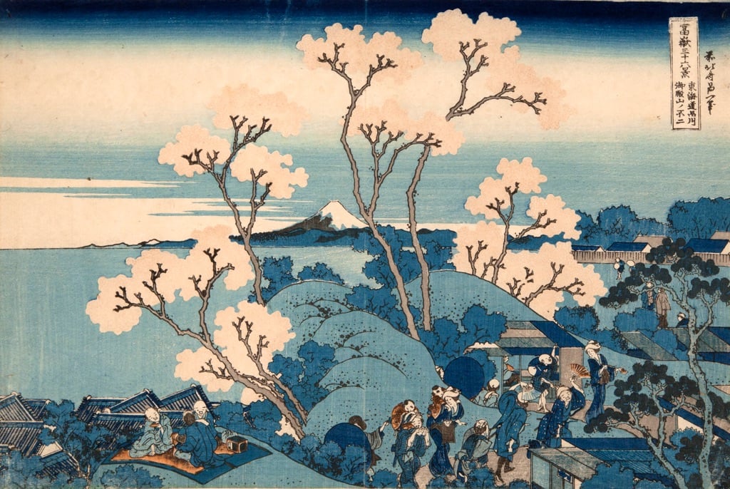 Katsushika Hokusai, Il Fuji da Gotenyama presso Shinagawa sul Tōkaidō, dalla serie Trentasei vedute del monte Fuji, 1830-32 ca. Kawasaki Isago no Sato Museum