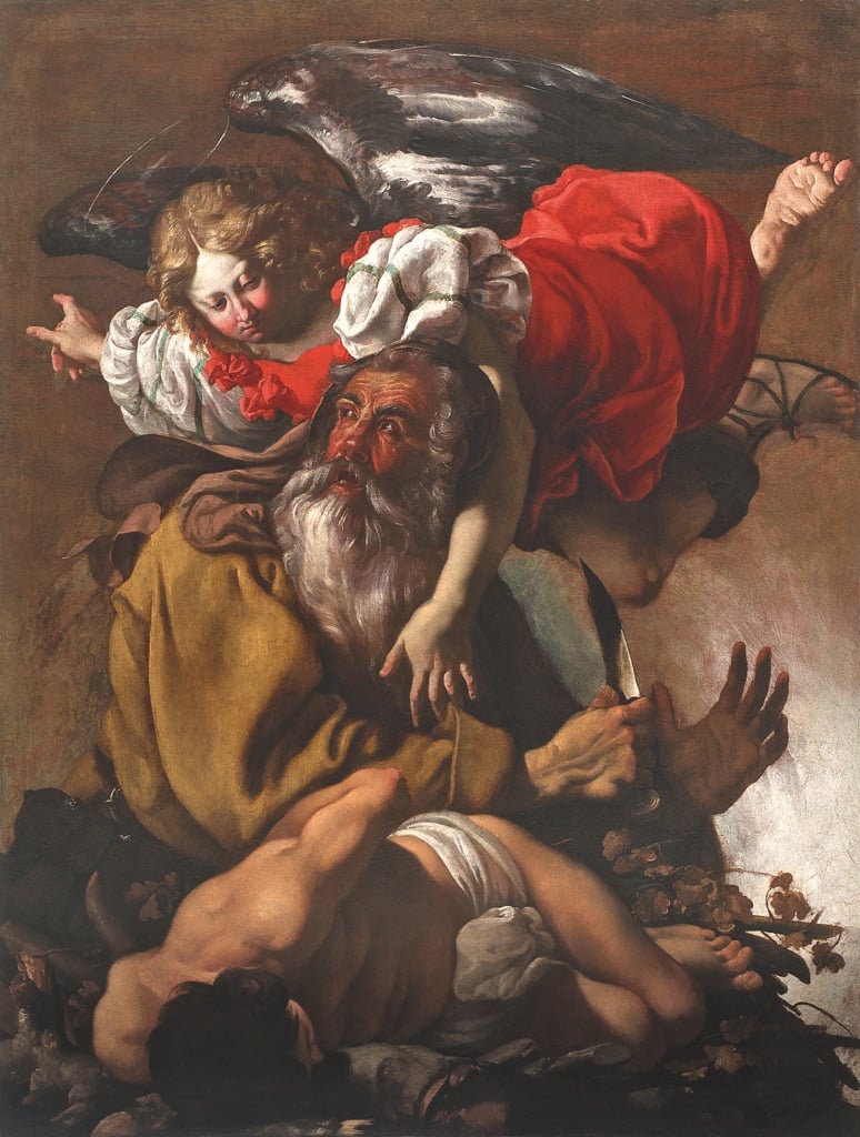 Luigi Miradori detto il Genovesino, Sacrificio di Isacco, Londra, Colnaghi. Olio su tela, cm 146,8 x 111