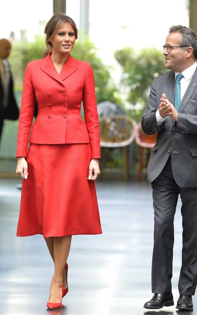 Melania Trump con un abito di Dior