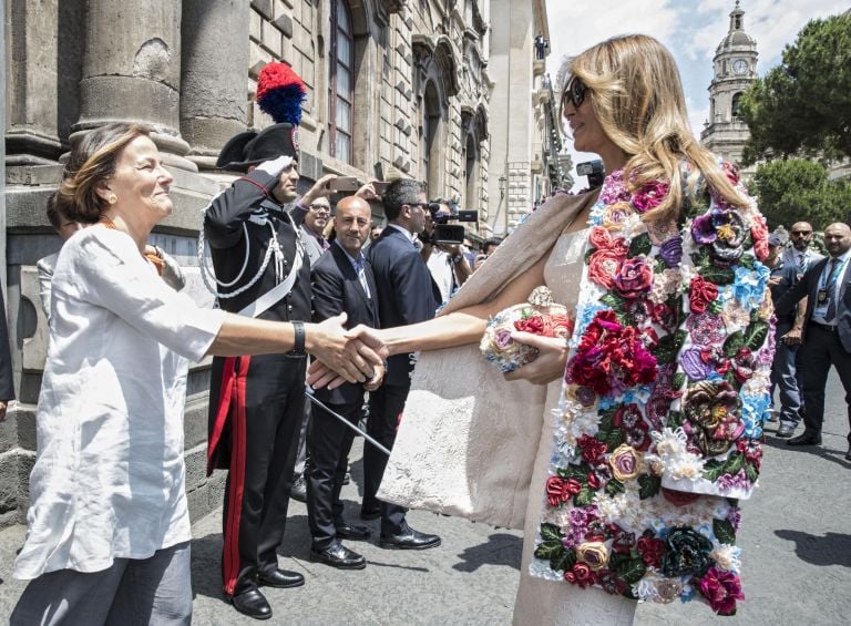 Melania Trump in Dolce & Gabbana a Taormina