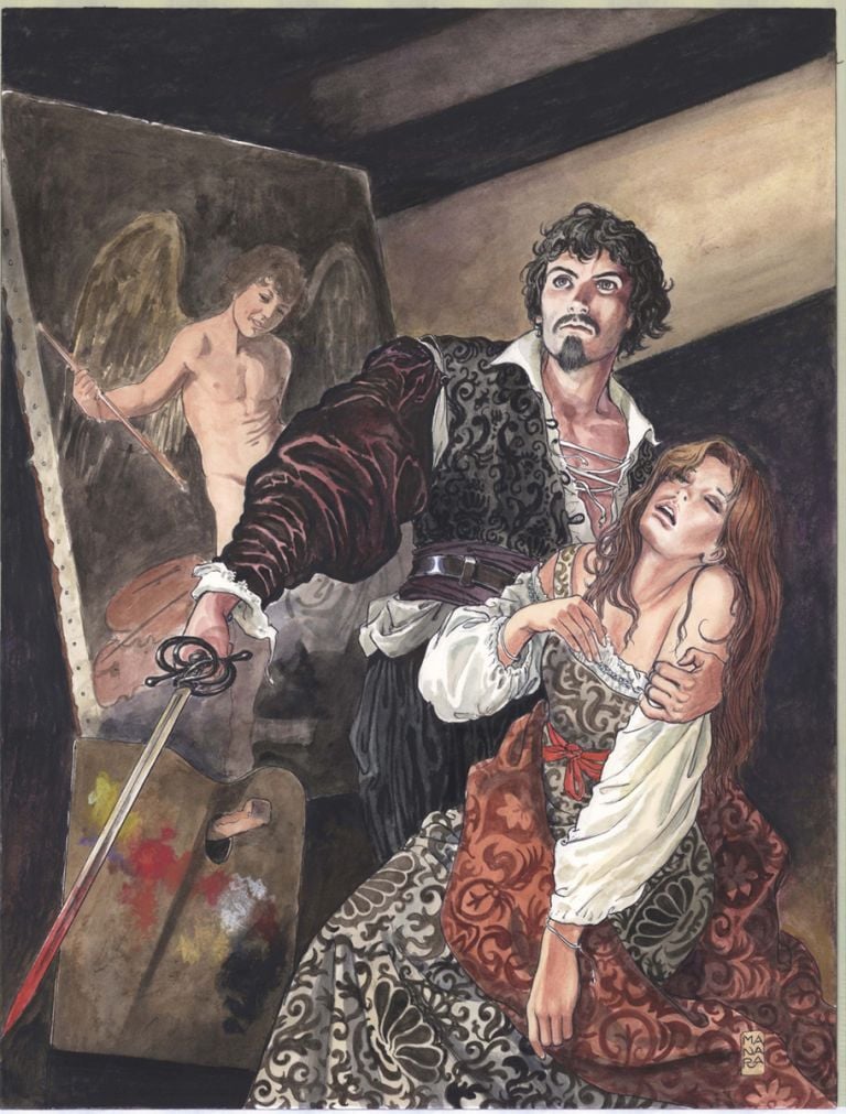 Milo Manara, Caravaggio, Volume I, copertina, credits Milo Manara 2017