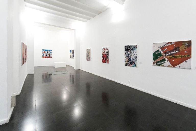 Nanni Balestrini. Ottobre rosso. Exhibition view at Fondazione Mudima, Milano 2017. Photo Fabio Mantegna