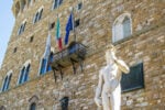 Una copia del David di Michelangelo in Piazza della Signoria a Firenze
