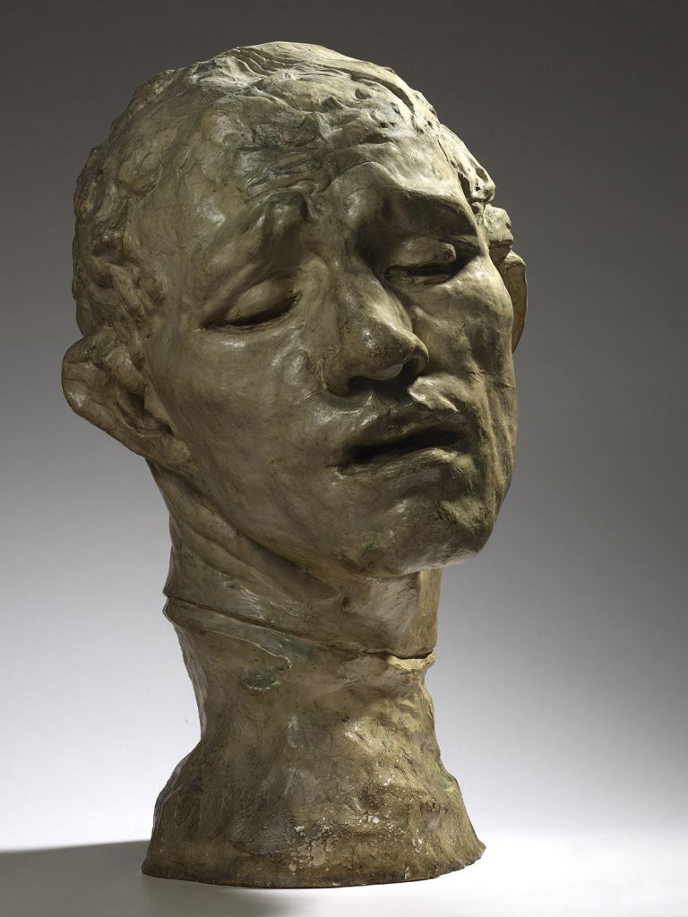 Auguste Rodin, Testa monumentale di Pierre de Wissant (I borghesi di Calais), 1909 gesso, Parigi, musée Rodin © musee Rodin, foto Christian Baraja