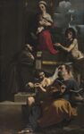 Carlo Bononi, Madonna col Bambino in trono con i santi Francesco, Matteo e Giovanni Battista, 1623-25. Collezione privata