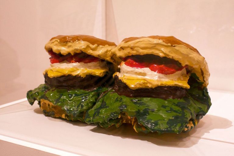 Claes Oldenburg, Two Cheeseburgers, with Everything (Dual Hamburgers), 1962. MoMA, New York