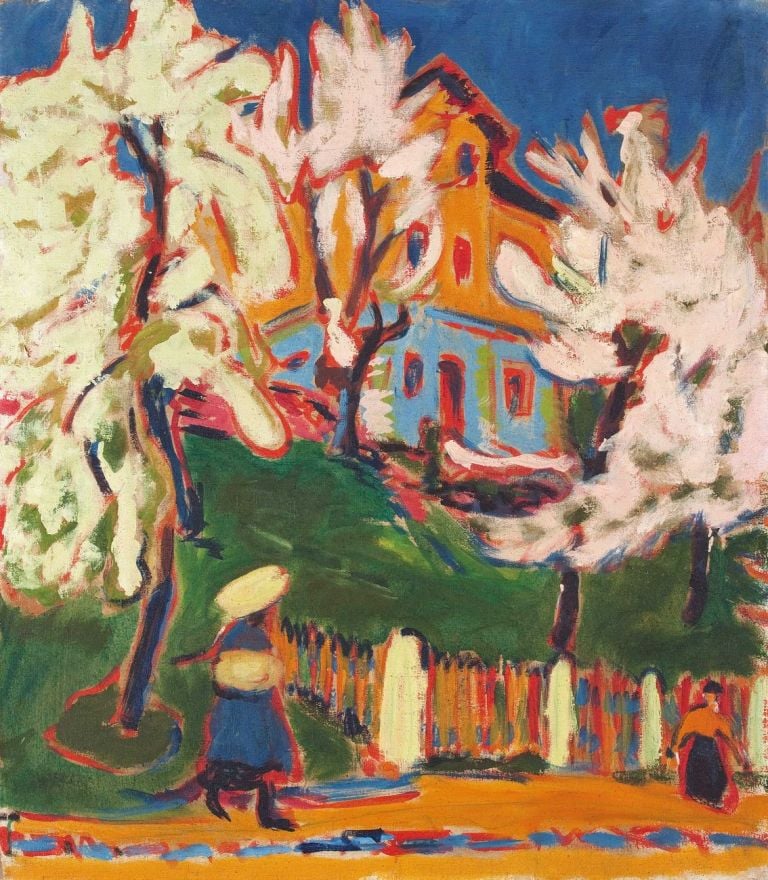 Ernst Ludwig Kirchner, Casa con alberi in fiore, 1909. Kirchner Museum Davos. Photo credit Jacob Jägli Scmelz