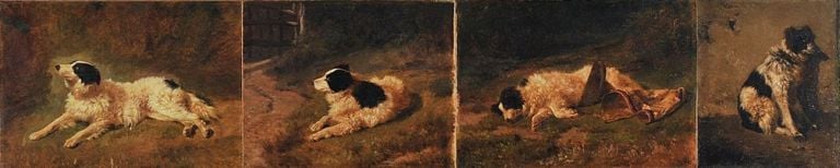 Filippo Palizzi, Quattro studi di cane da pastore, 1845