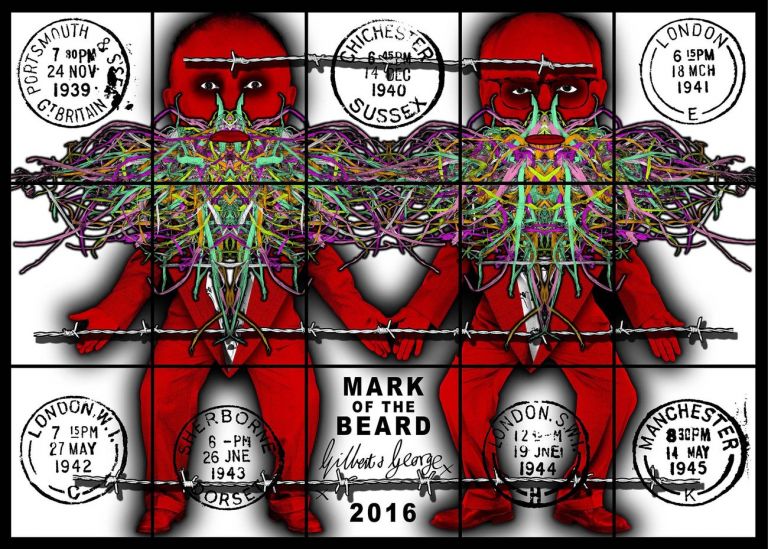 Gilbert & George, Mark of the Beard, 2016. Courtesy Galleria Alfonso Artiaco, Napoli