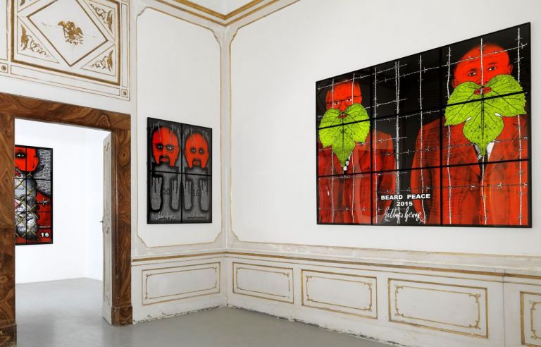 Gilbert & George. The Beard Pictures. Installation view at Galleria Alfonso Artiaco, Napoli 2017