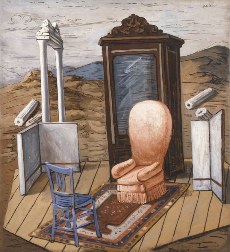 Giorgio de Chirico, Meubles dans une vallée, 1927. Collezione privata