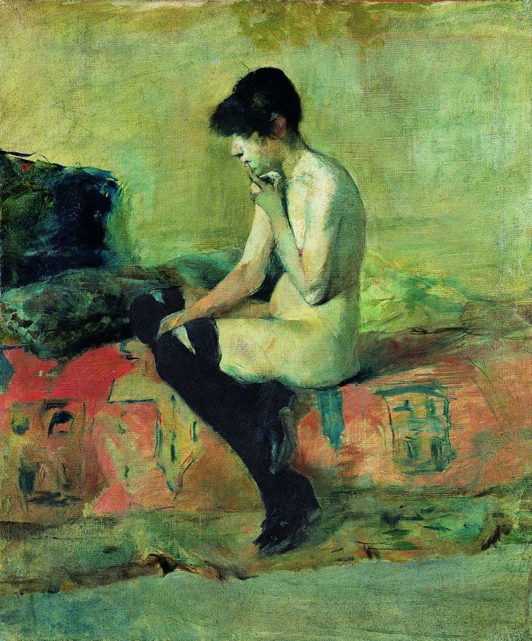 Henri de Toulouse-Lautrec, Etude de nu. Femme assise sur un divan, 1882, olio su tela, Musée Toulouse-Lautrec, Albi