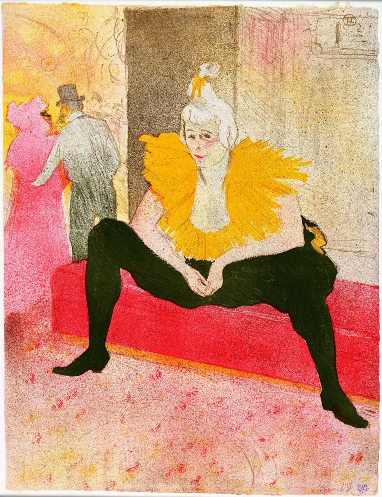 Henri de Toulouse-Lautrec, La clownesse assise, Mademoiselle Cha-U-Kao, 1896, litografia, tavola 1 della serie Elles, Bibliothèque Nationale de France, Parigi