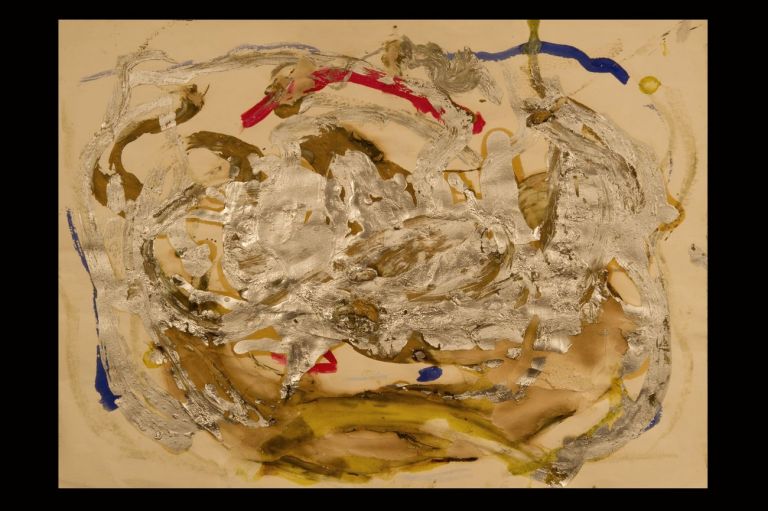 Jack Kerouac, Senza Titolo, N.D., tecnica mista su tela, 22,5x30 cm
