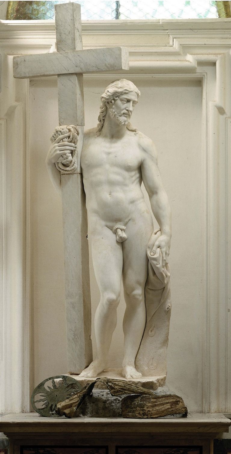 Michelangelo, Cristo risorto Giustiniani (part.), 1515 ca., marmo. Monastero San Vincenzo martire, Bassano Romano