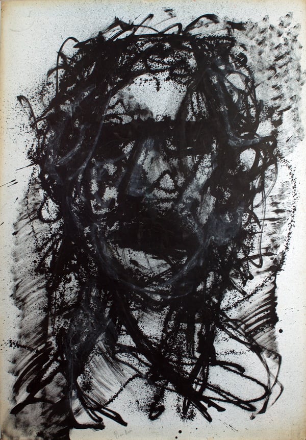 Piero Dosi, Autoritratto, 1981, inchiostro su carta intelata